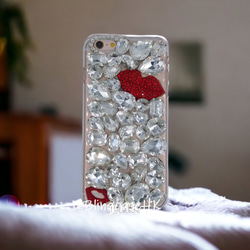 送料無料 ブリング ラインストーン ダイヤモンド iPhone 全機種対応 Samsung ケース クリア スマホケース 1枚目の画像