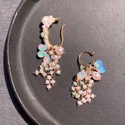 再販×4【14kgf】天然石＊opal＆pearlイヤーカフno.2 14枚目の画像