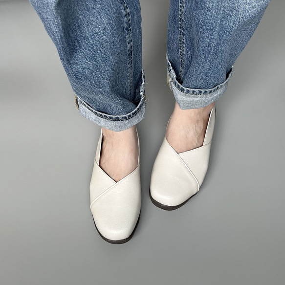 手工染色純素皮革簡易高跟鞋套穿分層設計 1640 第3張的照片
