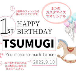 ＜1歳お誕生日＞一升米袋 &飾れるポスターセット    お名前・誕生日でオリジナル　一升餅　米袋　ポスター 3枚目の画像