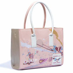 ハンドバッグ 刺繍バッグ ビジネス用バッグピンク トートバッグ 13インチ レザー ショルダーバッグ プレゼント刺繍 3枚目の画像