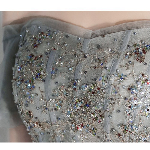 オフショルダー ダークグレービジュードレス ドレス ウララ--1000着  