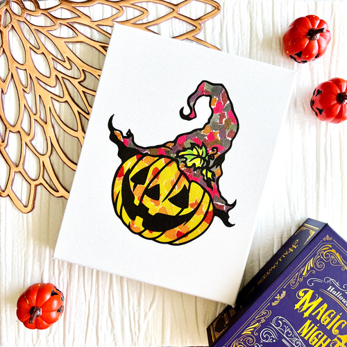 切り絵×ちぎり絵】pump-kin -ﾊﾛｳｨﾝｰ 原画アート【額あり