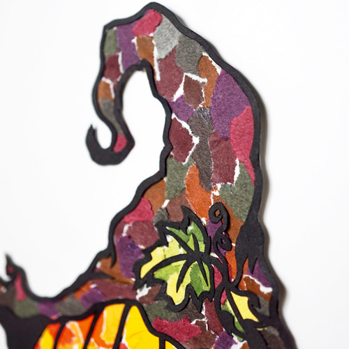 切り絵×ちぎり絵】pump-kin -ﾊﾛｳｨﾝｰ 原画アート【額あり