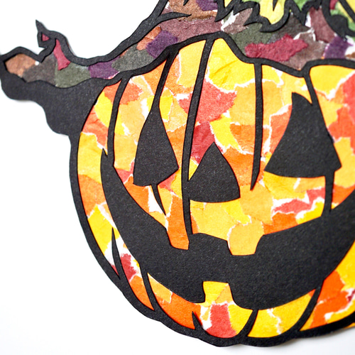 お待たせ! 切り絵×ちぎり絵】pump-kin -ﾊﾛｳｨﾝｰ 原画アート【額あり コレクション