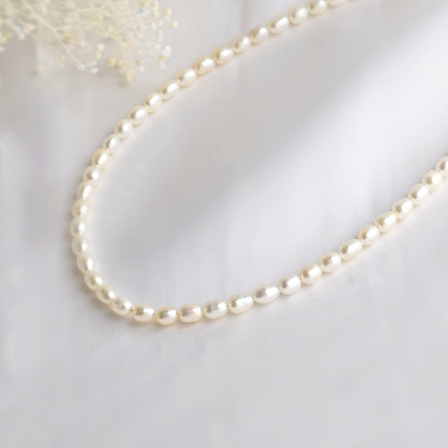 【毎日に寄り添う小さな輝き】3-4mm 淡水パールネックレス／強光・S925 cn112-1.jpg