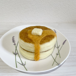 【受注制作】羊毛フェルトふわふわパンケーキ 2枚目の画像