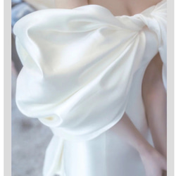 オフショルダー バックリボン ウエディングドレス 6枚目の画像