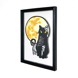 受注生産【切り絵×ちぎり絵】Halloween -ﾊﾛｳｨﾝｾｯﾄｰカボチャ　黒猫　おしゃれ 原画アート 6枚目の画像