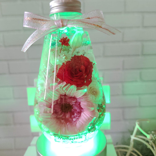 豪華ガーベラ&バラ＊ピンクの花束ハーバリウム ハーバリウム