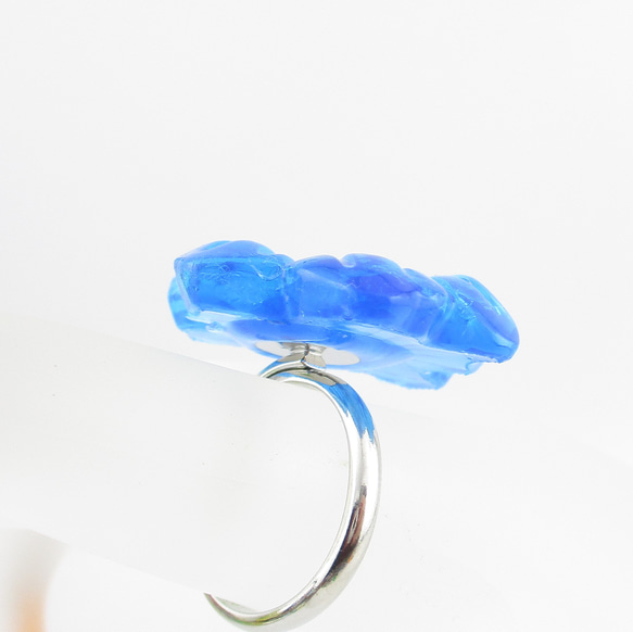 蒼く憂うクォーツの華は、とっても今お腹が空いています。♪(創作リング)SR828 4枚目の画像