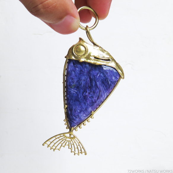 チャロアイト フィッシュ チャーム / Charoite Fish charms 4枚目の画像