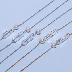 ガラスとパールのネックレス -pluie　プリュイ- 金属アレルギー対応 2枚目の画像