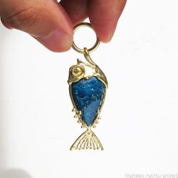 アズライト フィッシュ チャーム / Azurite Fish charms s 4枚目の画像