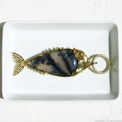 デンドリティックオパール フィッシュ チャーム / Dendritic Opal Fish charms L 6枚目の画像