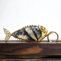 デンドリティックオパール フィッシュ チャーム / Dendritic Opal Fish charms L 1枚目の画像