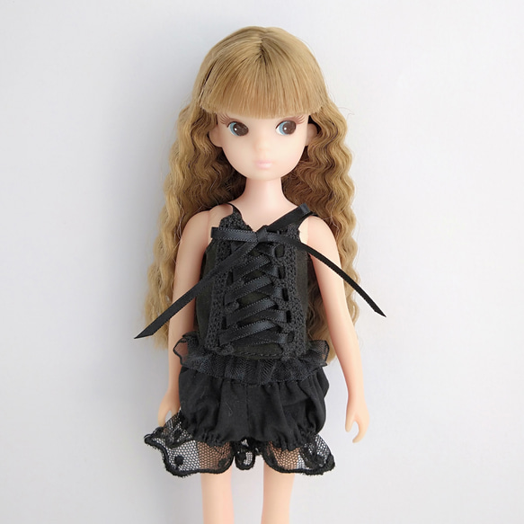 753【復刻版初代リカちゃん】黒のふんわりかぼちゃパンツ※1/6ドール服