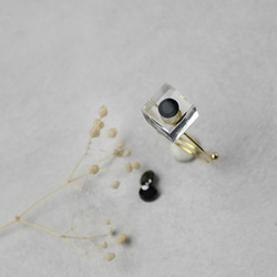 黑色氧化鋯浮動戒指，金戒指，開口戒指，均碼，生日禮物 第3張的照片