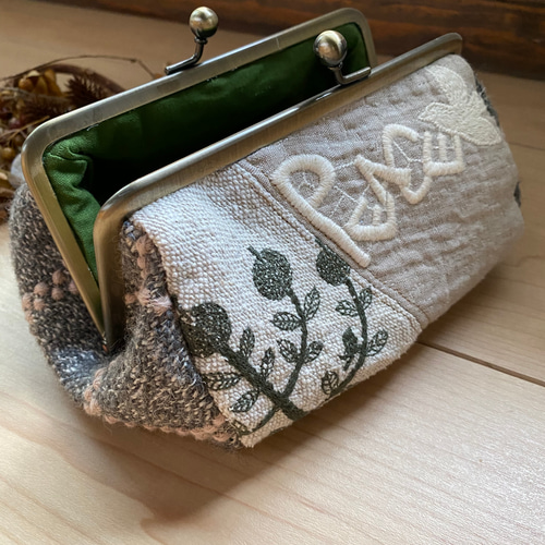 ラスト1点ミナペルホネンりんごタンバリンがま口ポーチハンドメイド