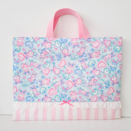 送料無料☆メルヘン うさぎ柄 レッスンバック ☆レッスンバッグ☆入学  