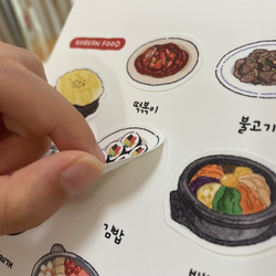 韓国料理 イラストステッカー/シール（A） 3枚目の画像