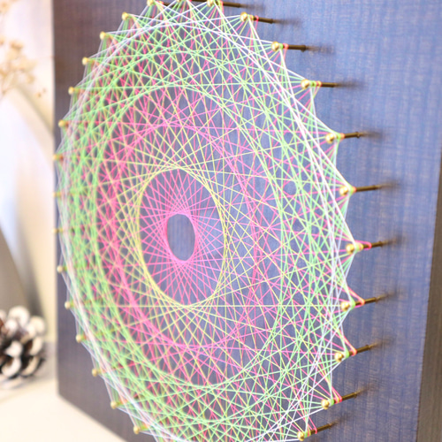 キャンバスアート アクリル画 インテリア 糸かけ曼荼羅 糸掛け曼荼羅アート】〜見る度に心が癒される糸掛けアート