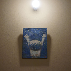 【宇宙のpower】＃原画＃イラスト＃ヒーリングアート＃キャンバス＃絵画＃アクリル＃癒し#子供＃男の子＃星＃夜空 5枚目の画像