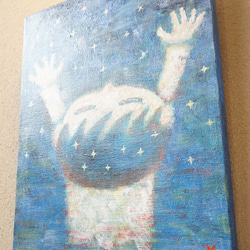 【宇宙のpower】＃原画＃イラスト＃ヒーリングアート＃キャンバス＃絵画＃アクリル＃癒し#子供＃男の子＃星＃夜空 3枚目の画像