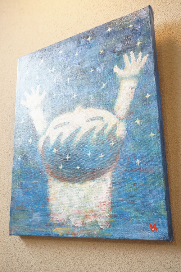 【宇宙のpower】＃原画＃イラスト＃ヒーリングアート＃キャンバス＃絵画＃アクリル＃癒し#子供＃男の子＃星＃夜空 3枚目の画像