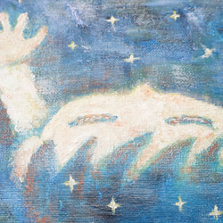 【宇宙のpower】＃原画＃イラスト＃ヒーリングアート＃キャンバス＃絵画＃アクリル＃癒し#子供＃男の子＃星＃夜空 2枚目の画像