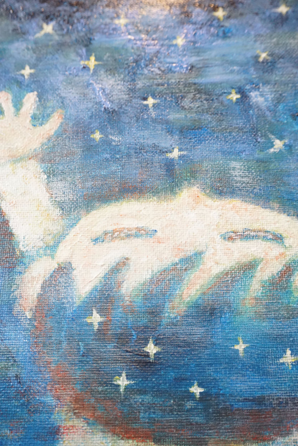 【宇宙のpower】＃原画＃イラスト＃ヒーリングアート＃キャンバス＃絵画＃アクリル＃癒し#子供＃男の子＃星＃夜空 2枚目の画像