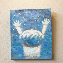 【宇宙のpower】＃原画＃イラスト＃ヒーリングアート＃キャンバス＃絵画＃アクリル＃癒し#子供＃男の子＃星＃夜空 1枚目の画像