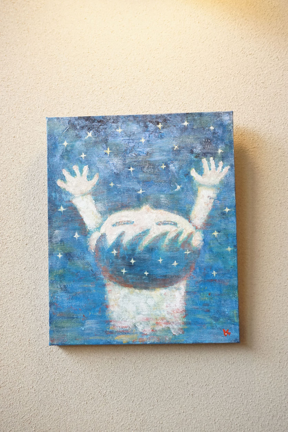 ヒーリング癒し絵画＊心の空   太陽 青空  青の世界　日射し  冷静　クリア ヒーリング癒し絵画＊心の空 太陽 青空 青の世界 日射し 冷静 クリア