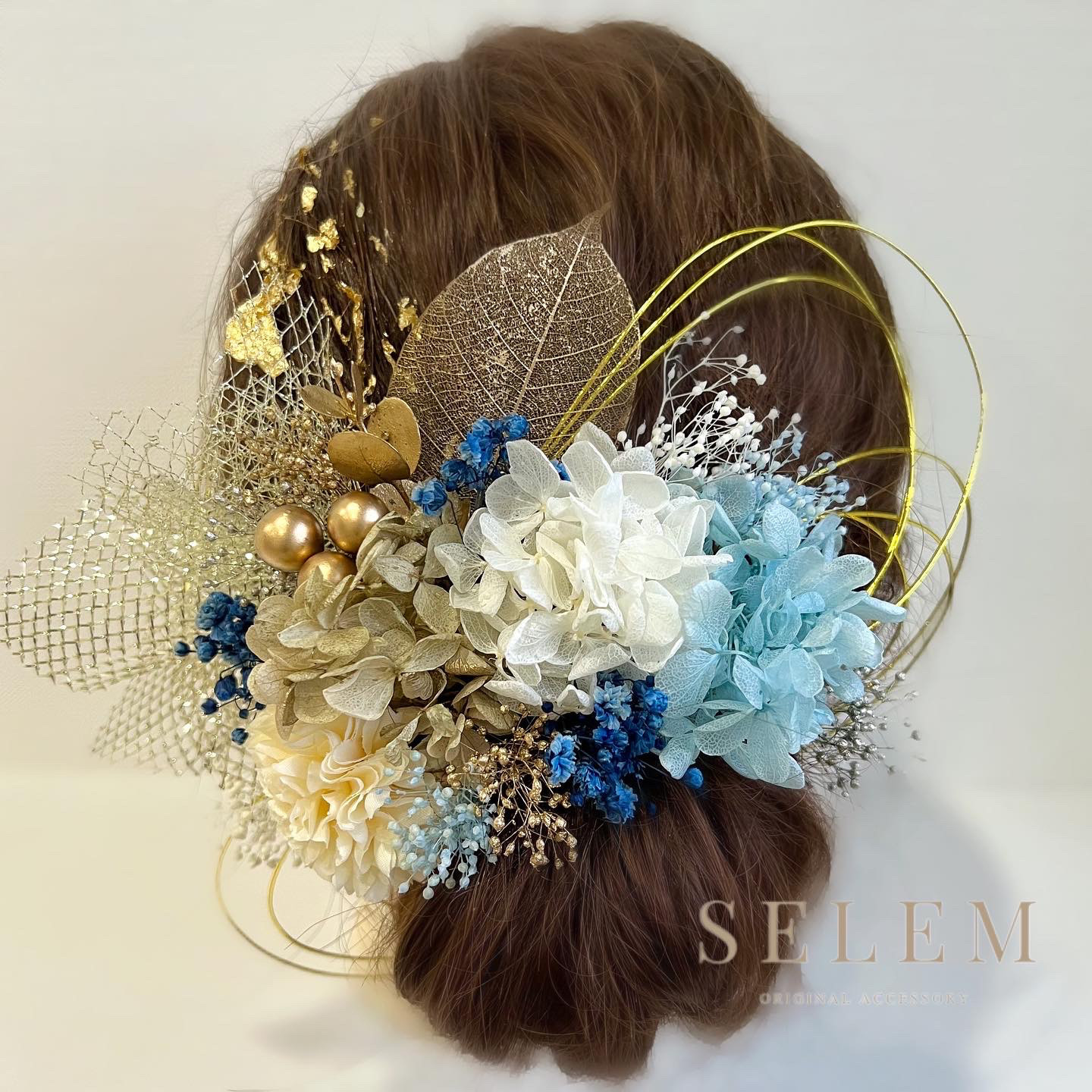 New 結婚式/成人式/ブライダル/浴衣/着物/卒業式/和装　髪飾り ウェディング　ヘッドドレス  水引　金箔 313