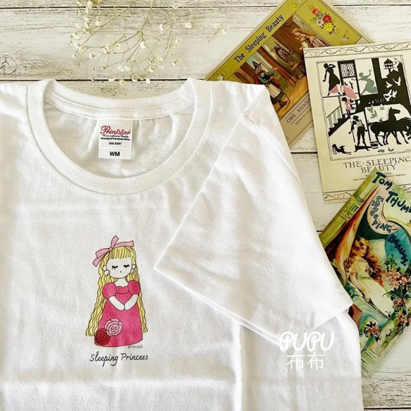 Tシャツ✳︎レディス/半袖✳︎Who is she?✳︎オリジナルキャラクター＊童話＊プリンセス【受注制作】 1枚目の画像