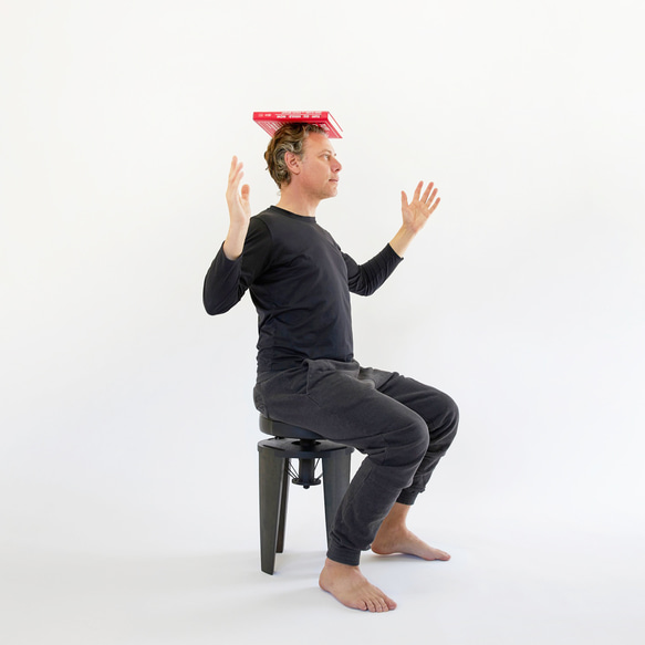 座面が揺れるスツール　Swing Ao 藍染木工スタジオAo