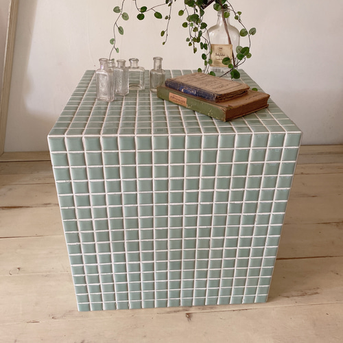 韓国インテリア タイルテーブル ミントグリーン その他インテリア雑貨