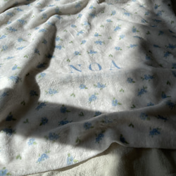 Blanket／Flower（Blue）名入れブランケット／出産祝い 11枚目の画像