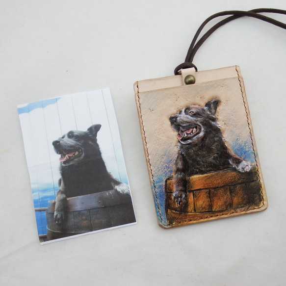 客製寵物毛小孩(皮革雕刻)卡套證件套 第2張的照片