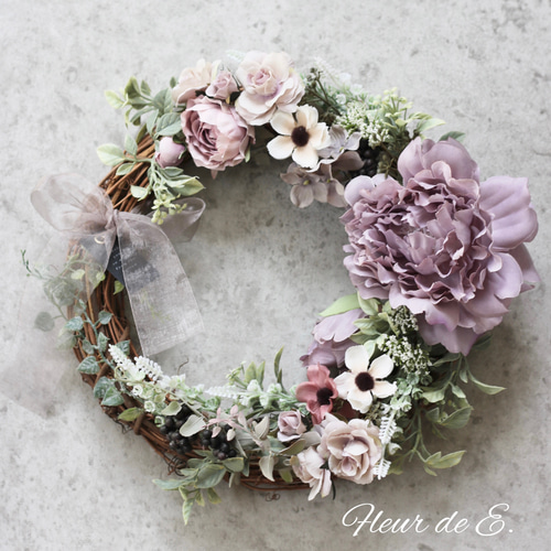 アーティフィシャルフラワー リース 30センチ リース Fleur de E. 通販