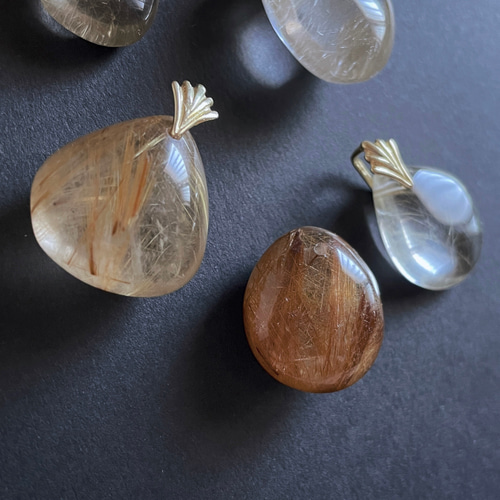 ⭐︎【天然】ゴールド ルチル クオーツ ネックレス 38g 最後1点‼ 14kgf 大粒 ルチルクォーツ ネックレス ＊ ゴールド