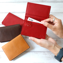 マットブラウン】本革×チェック柄裏地 オッドアイ ネコ 大容量シンプル