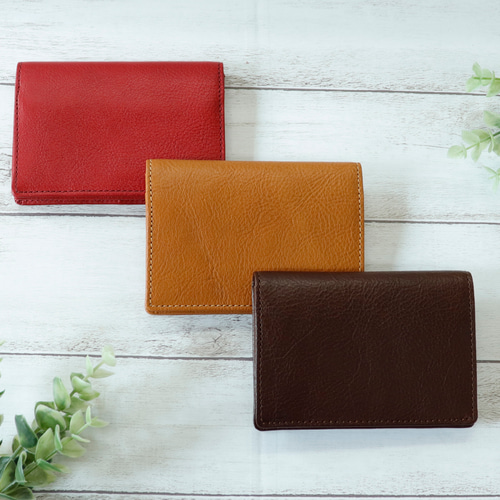 マットブラウン】本革×チェック柄裏地 オッドアイ ネコ 大容量シンプル