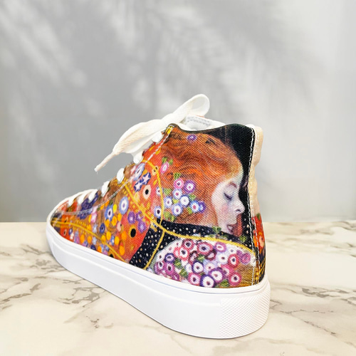 グスタフ・クリムト】水蛇 II 絵画シューズ/ハイカット