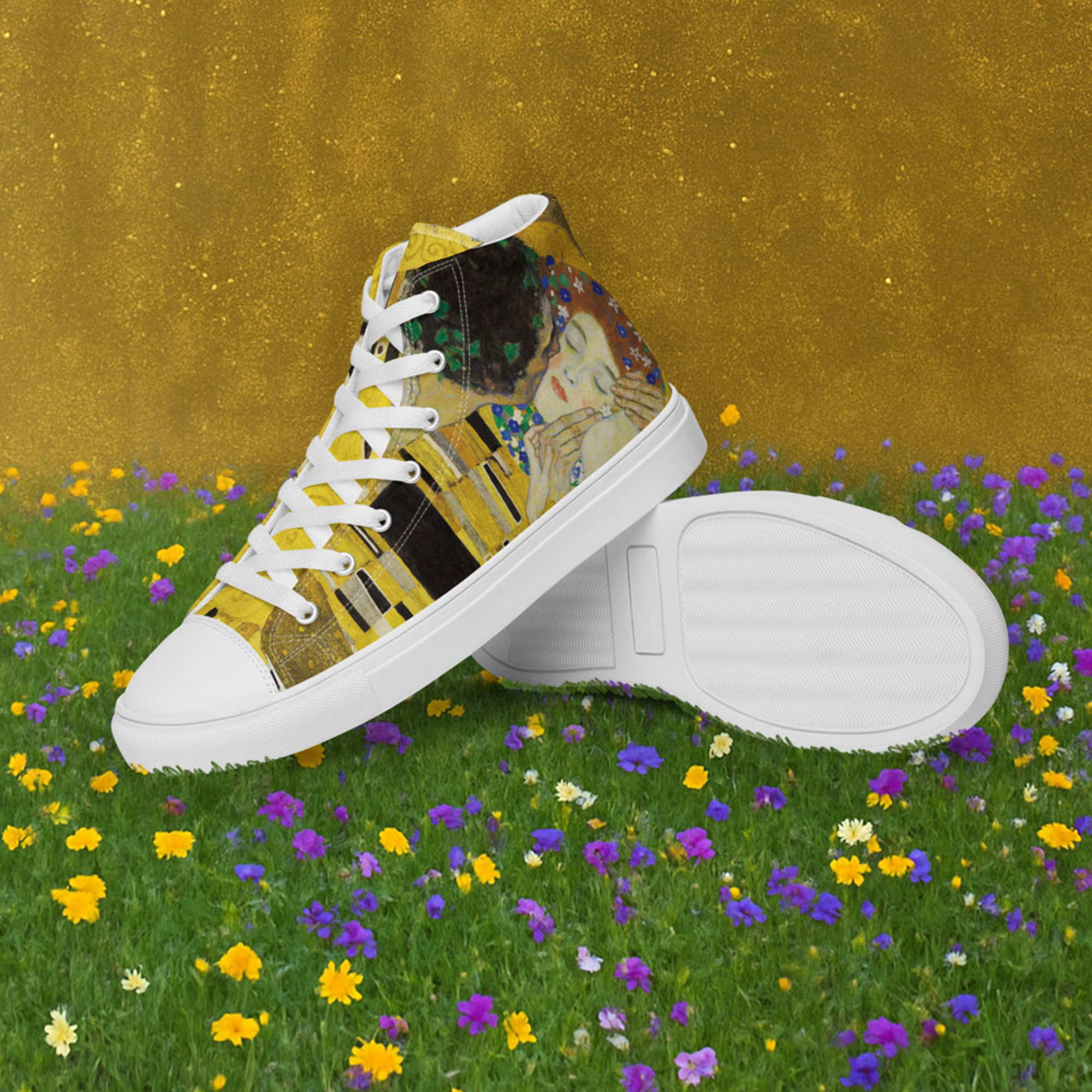 【グスタフ・クリムト】接吻　絵画シューズ/ハイカットスニーカー