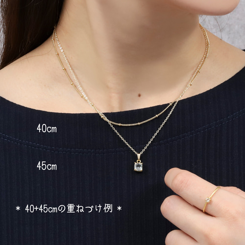 ネックレス レディース ステンレス ゴールド シルバー 41㎝ 四角