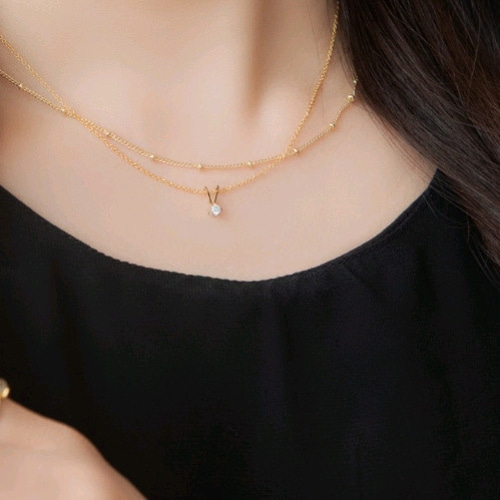 人気【再販10超】ステーションチェーンネックレス《ゴールド