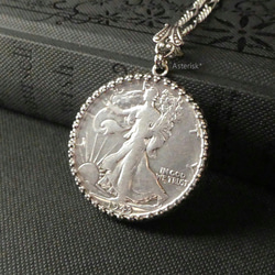 USAウォーキングリバティ銀貨　ドッグタグネックレス ウォーキングリバティ＊ 1943年＊ハーフダラー銀貨＊ペンダント