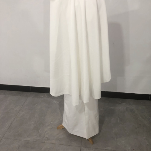 高品質！ ウエディングドレス ケープ風ドレス スリット オフショルダー  