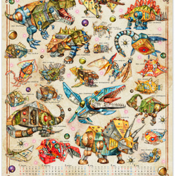 カレンダーポスター2023年・機械生物の世界 / A3サイズ・A3ノビサイズ （２種類から選べます） 2枚目の画像